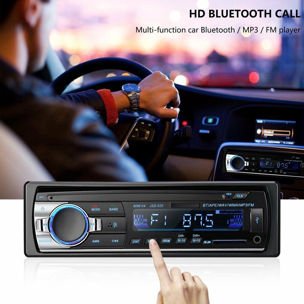 Máy nghe nhạc MP3 trên xe hơi hỗ trợ đài FM Bluetooth / USB / TF 24V 12Pin 1 DIN có điều khiển từ xa