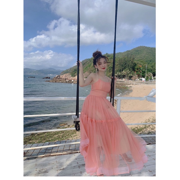 ĐẦM LƯỚI HAI TẦNG DÁNG XÒE CHẤT VẢI NHẸ NHÀNG THƯỚT THA XINH TỎA NẮNG UP