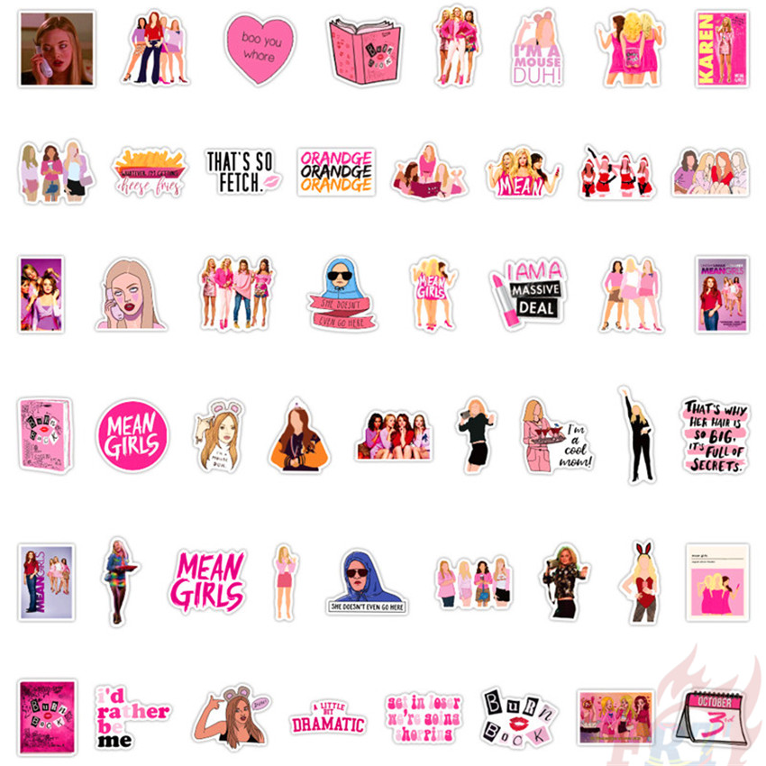 Bộ 50 miếng dán họa tiết Mean Girls Series 03 phong cách thời trang chống thấm nước
