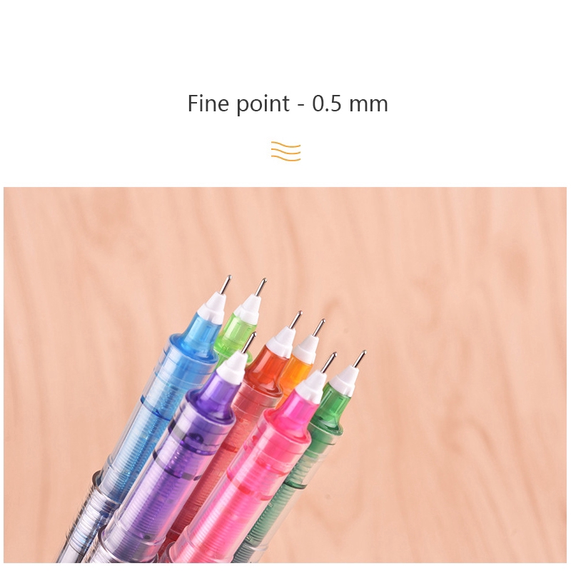 Bút mực gel cỡ lớn ngòi 0.5mm dài 13cm gồm 10 màu