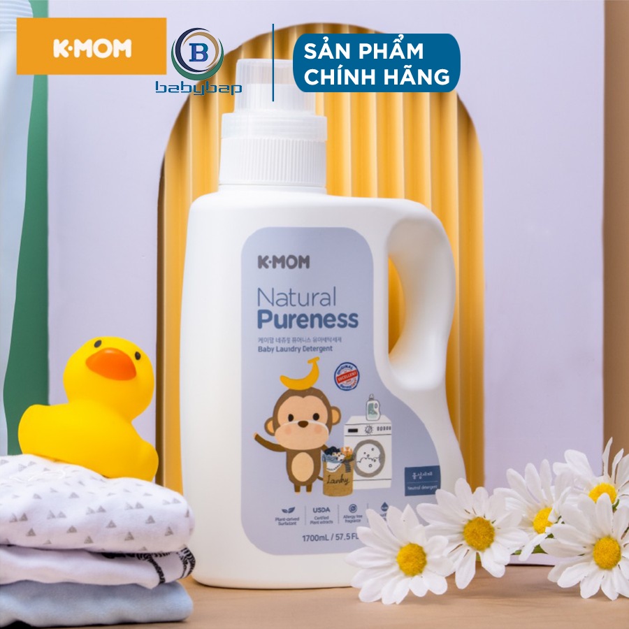 Nước Giặt Đồ Sơ Sinh Hữu Cơ K-Mom Hàn Quốc (Túi 1300ml/(Can 1700ml))