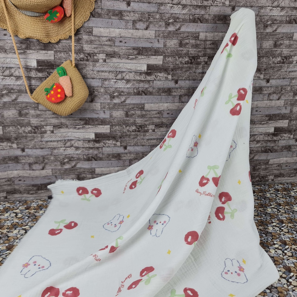 Vải xô muslin 2 lớp cao cấp - Bộ sưu tập các mẫu thỏ