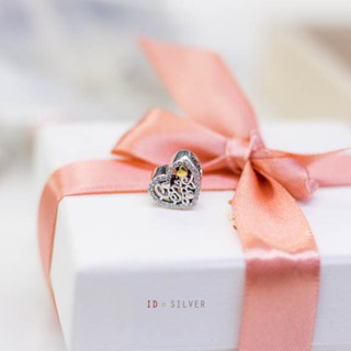 Hạt charm bạc 2-tone love you