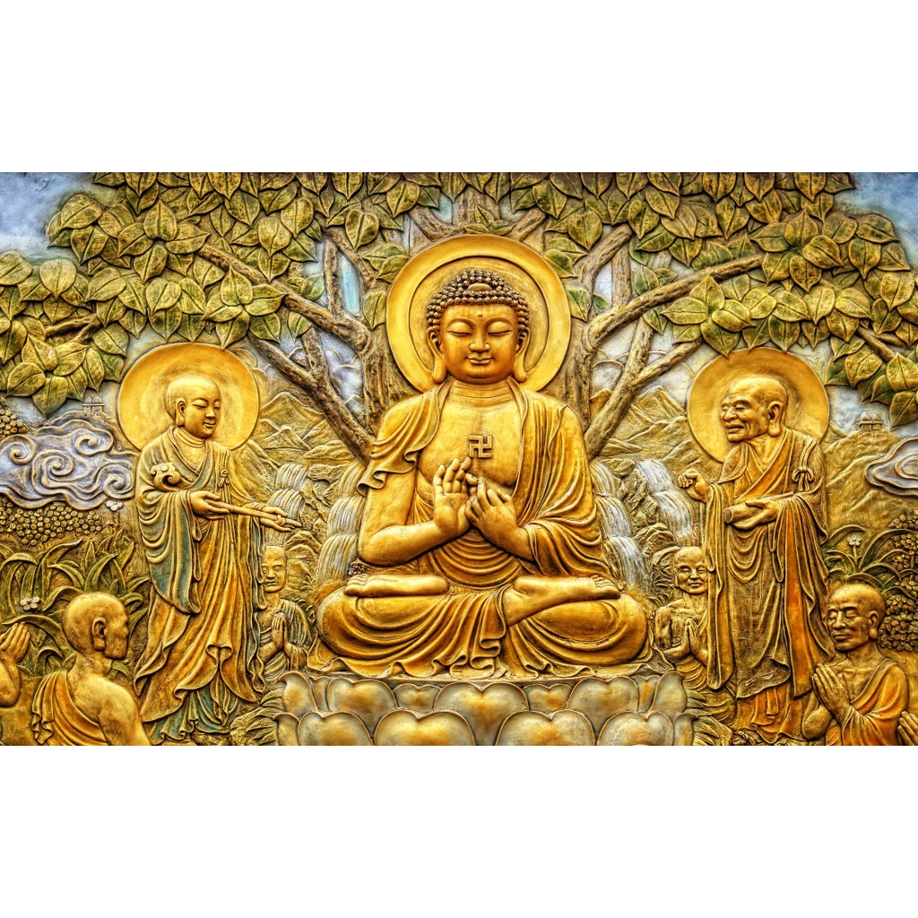 Tranh dán tường 3D Đức Phật KT 80*120