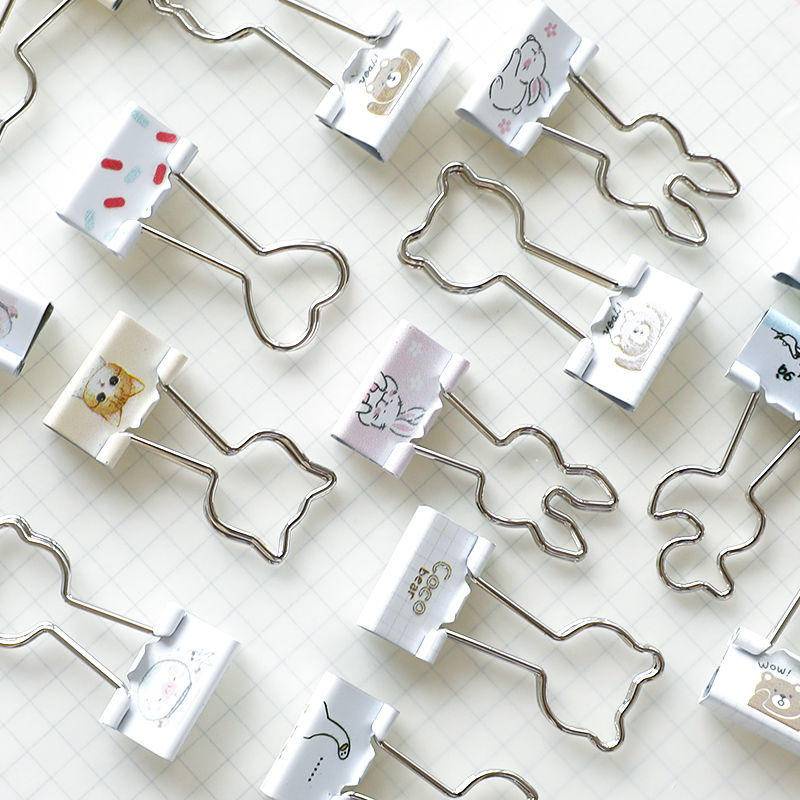 ⭐ iLado ⭐ 【4 PCS】 Kẹp tài liệu mini Kẹp Bướm kẹp nhựa kẹp kim loại Văn phòng phẩm Cute Animals Học Sinh kẹp giấy đồ dùng học tập Acrylic Tiện Dụng Cho Học Sinh cho trường học văn phòng dễ thương
