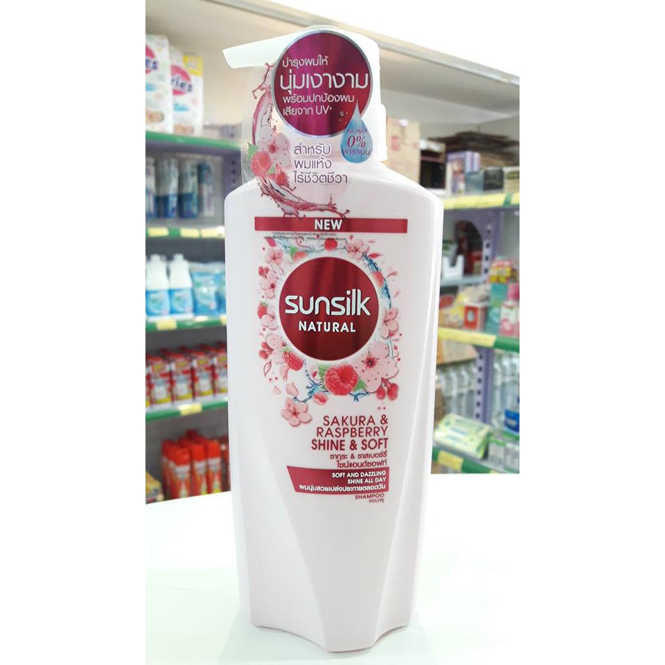 Dầu gội Sunsilk natural (hạnh nhân & mật ong/sakura& rasperry/dừa/trà xanh và chanh) 450ml (chai)