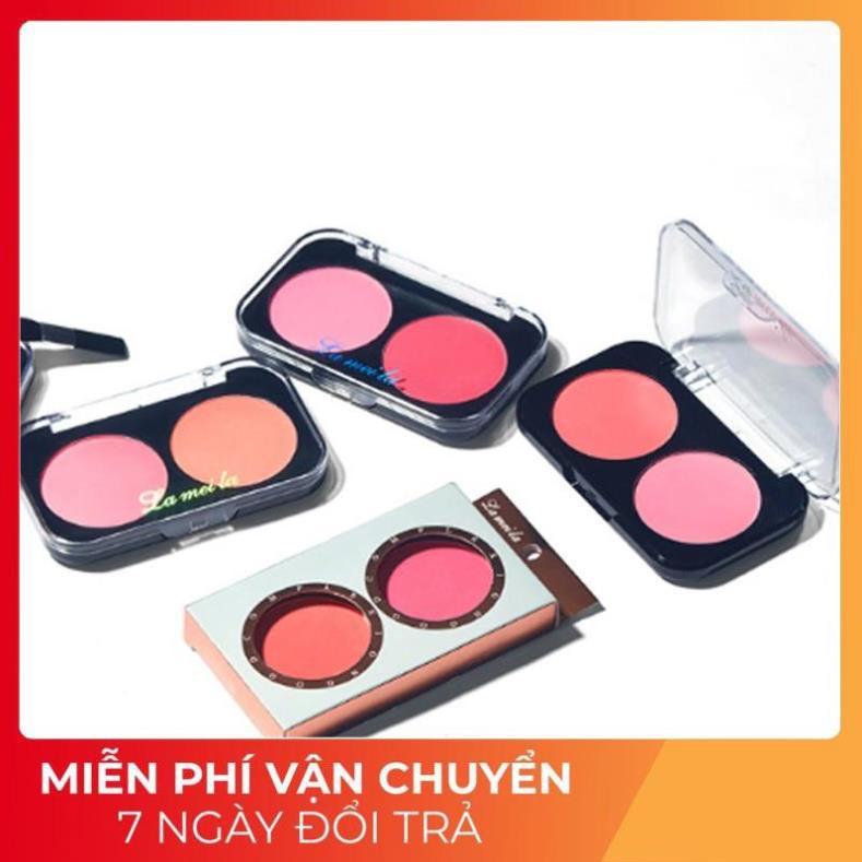 [FREESHIP]  Phấn má hồng hộp 2 ô màu Lameila MHL21