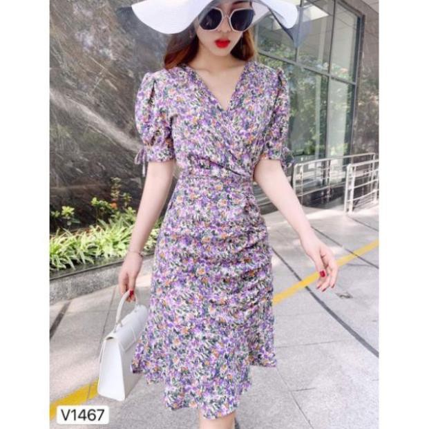 Váy hoa nhí hàng Tk cao cấp hai màu tím và vàng 🌟