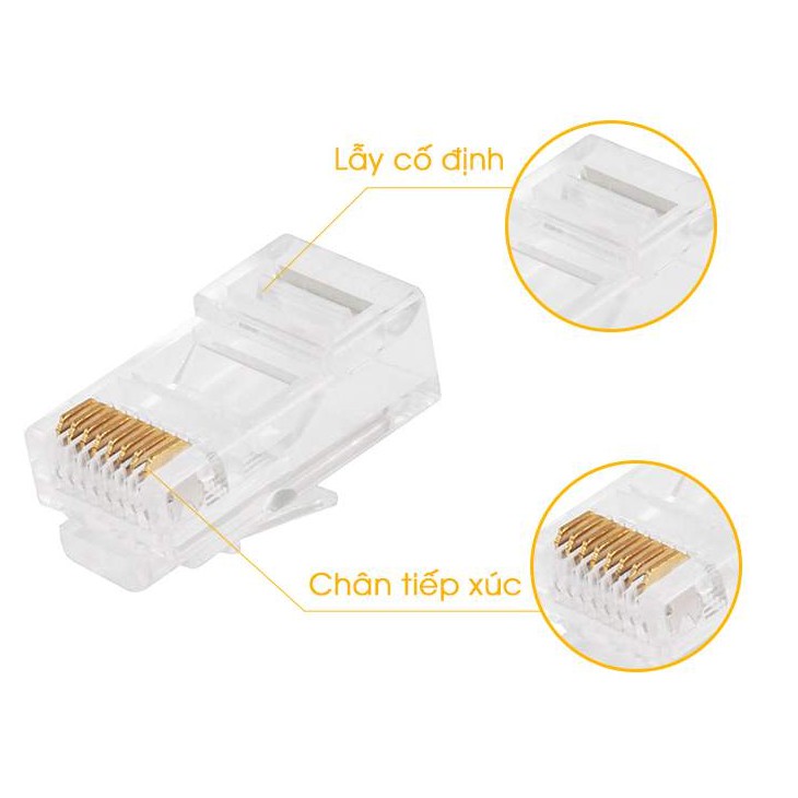 Đầu bấm mạng RJ45 loại thường (Bịch 100 hạt mạng )