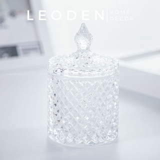 Hộp thuỷ tinh pha lê đựng đồ trang sức decor, thố thuỷ tinh đựng mứt sang trọng – LEODEN Decor