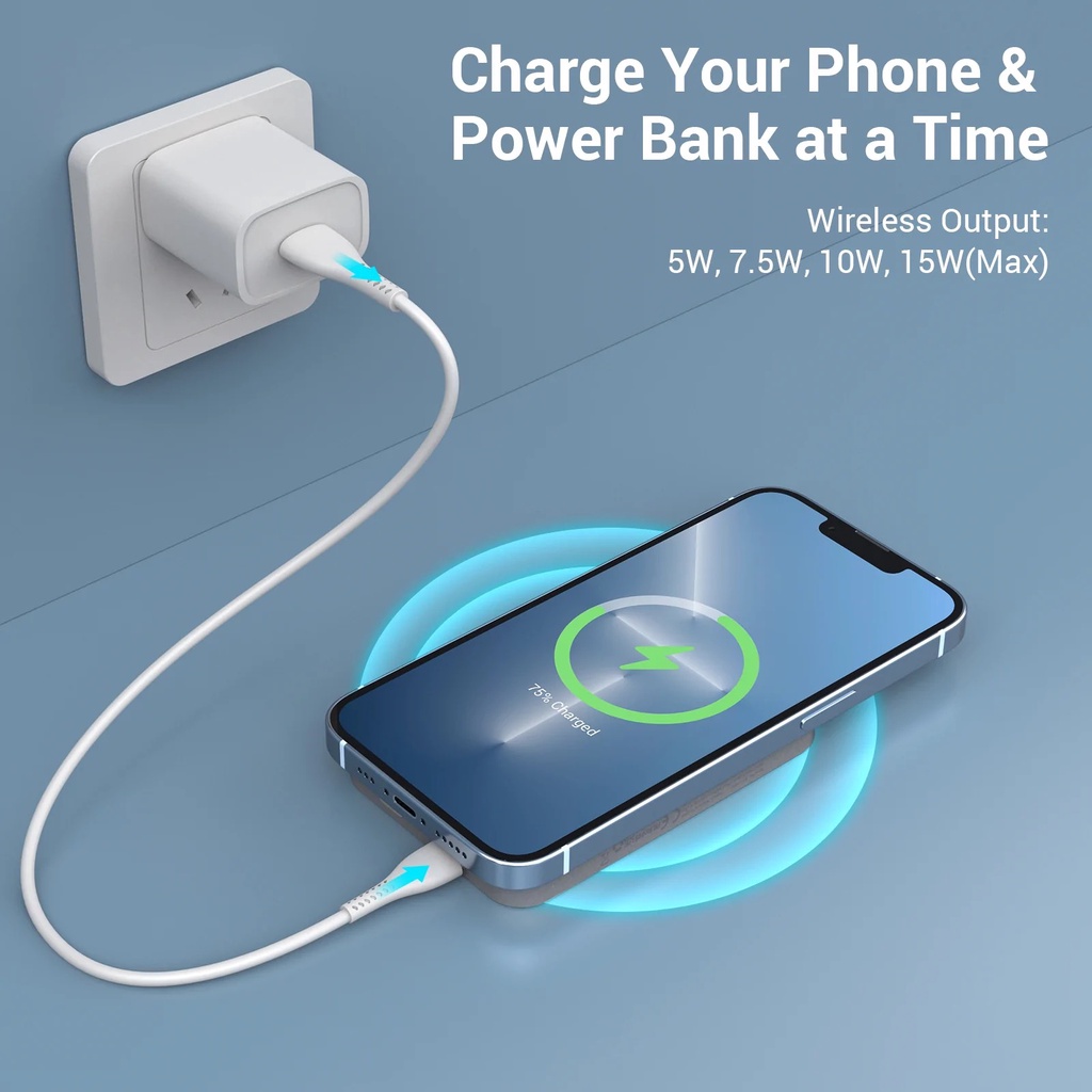 Sạc Dự Phòng Không Dây Từ Tính Sạc Nhanh Pin  MB1 - 5000mah Công Suất 15W cho iPhone 14/13/12