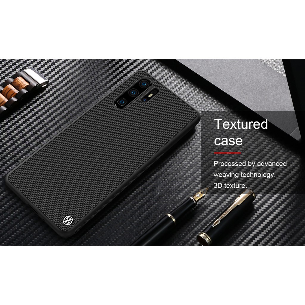 Ốp Lưng Nillkin Textured Case Vân Carbon Siêu Mỏng Màu Đen Cho Huawei P30 Pro / Huawei P30