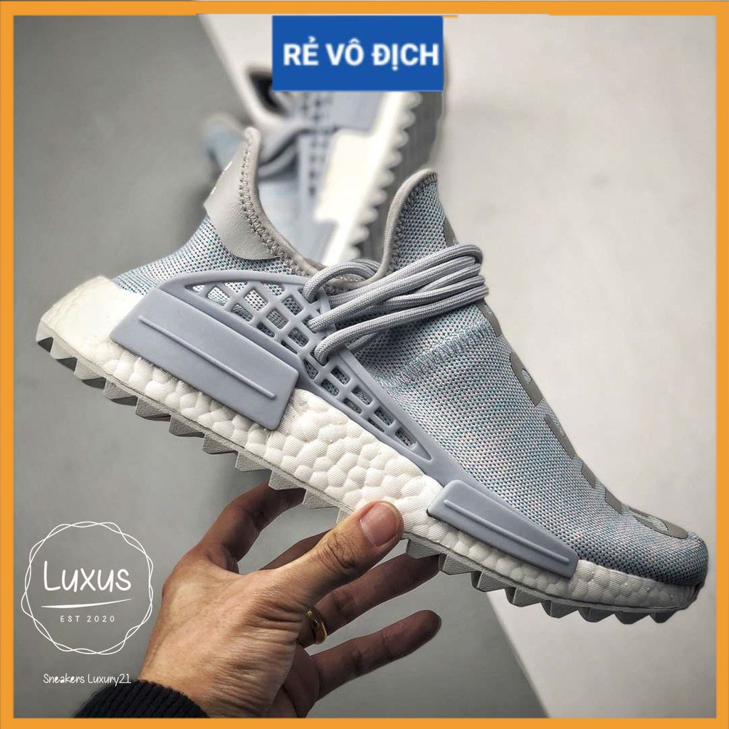 (FREESHIP +QUÀ+HỘP) Giày thể thao Pharrell x BBC x NMD Human race Trail Màu xanh ngọc nhạt
