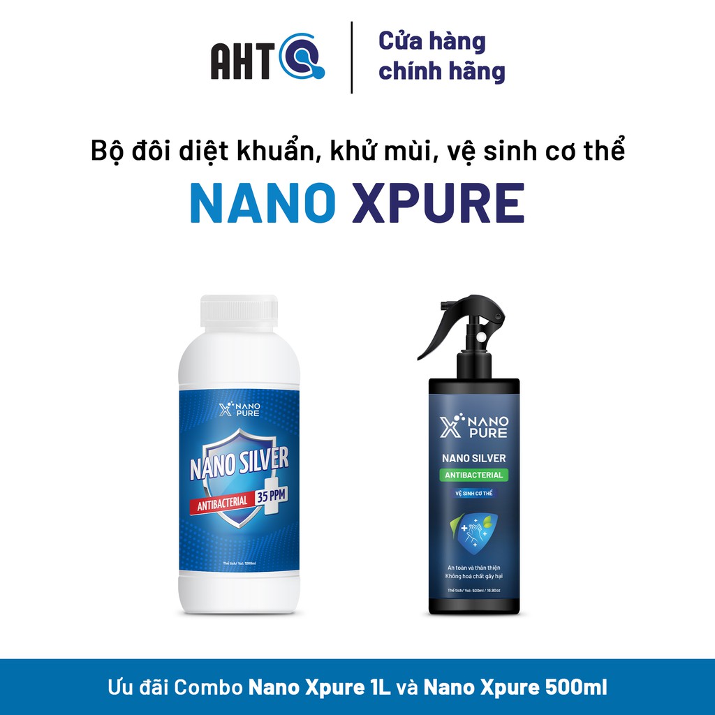 Chai xịt nano bạc Nano Xpure - khử mùi, vệ sinh, tạo hương thơm (combo 2 chai 500ml)