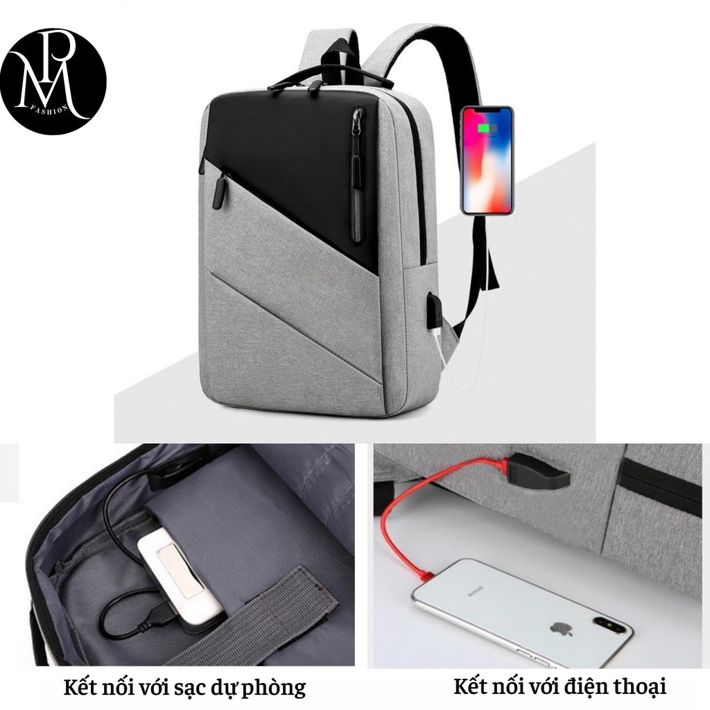Balo laptop nam nữ 15 6 inch chống sốc, túi đựng máy tính rẻ đẹp thời trang có cổng sạc USB LT312