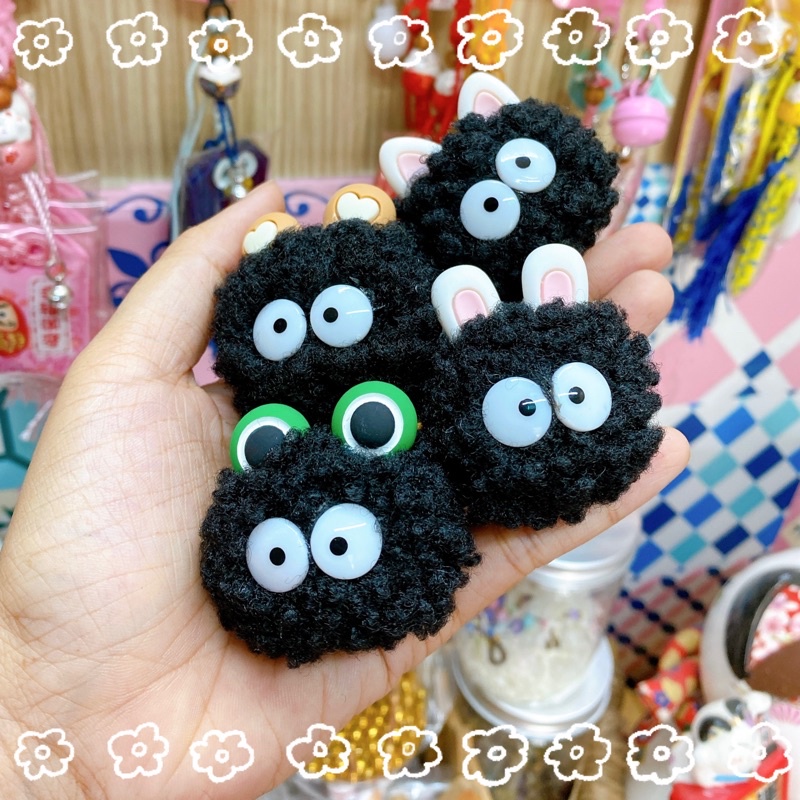 🌈CÓ SẴN🌈🌸Móc khoá cục bông Bồ hóng màu pastel siu cute đáng iuuu