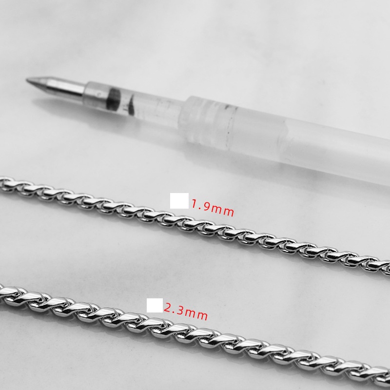 Dây chuyền nam unisex titan trơn kiểu xích xoắn bắt sáng không gỉ nhiều size C23