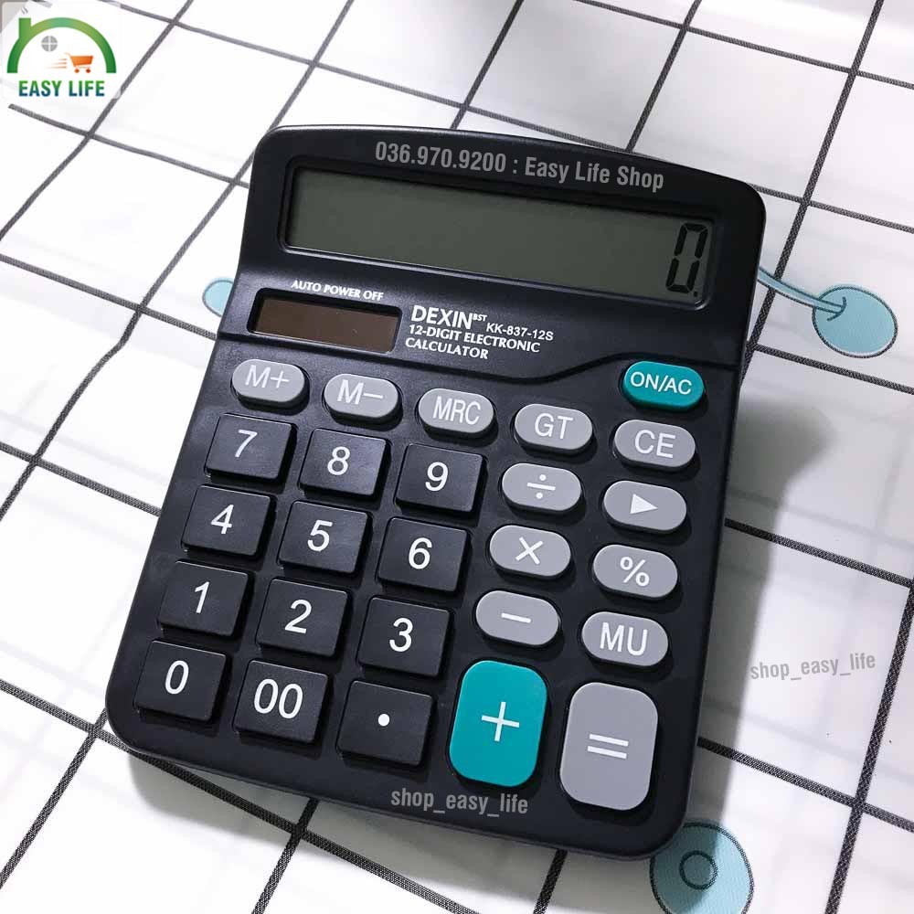 Máy Tính Cầm Tay Dexin 12 Số Dùng Năng Lượng Mặt Trời Hoặc Pin