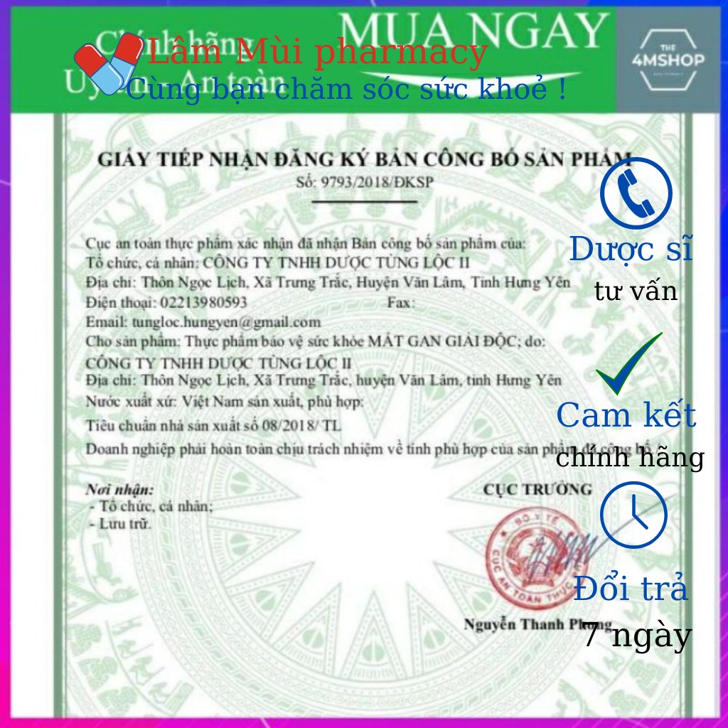 Giải độc Thanh nhiệt Mát gan Vincent mẩn ngứa, rôm sẩy, mề đay, mụn nhọt, vàng da, hồ hôi trộm do gan kém