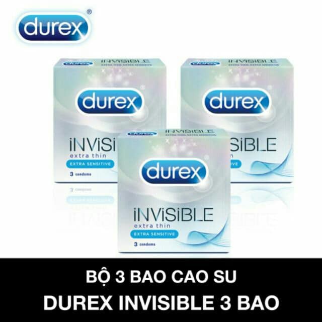 Có Che Tên SP Bộ 3 hộp bao cao su Durex invisible 3 bao