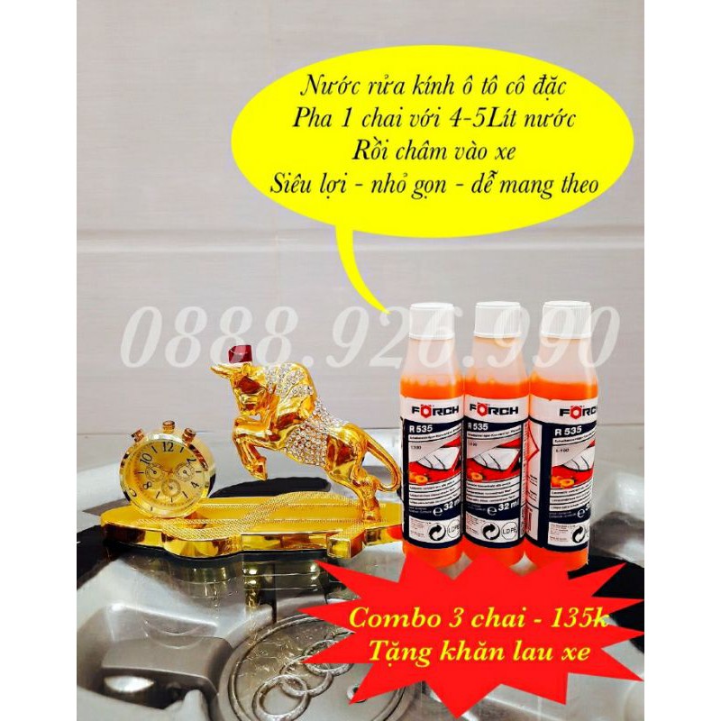 Combo 3 chai nước rửa kính ô tô Forch Đức - Quà tặng