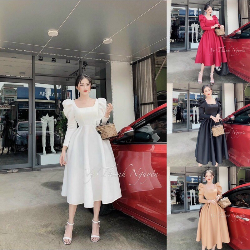 đầm xoè tay phồng ( kèm ảnh và video 1000%)