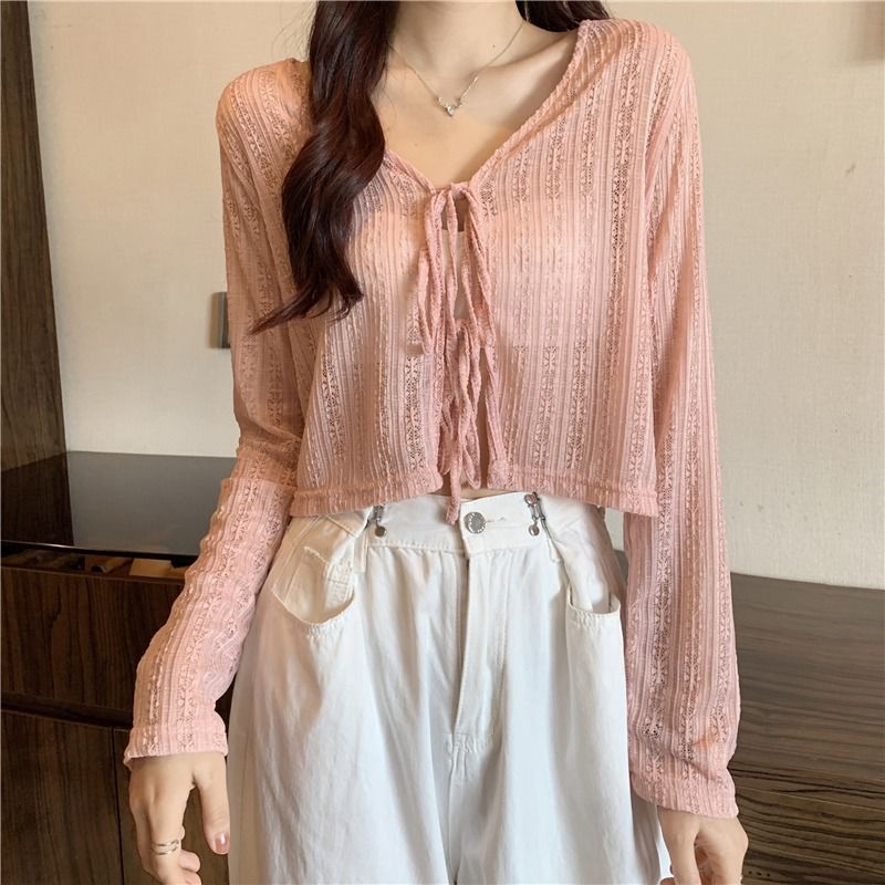 Áo Khoác cardigan Dệt Kim Tay Dài Chống Nắng Thời Trang Mùa Hè Cho Nữ