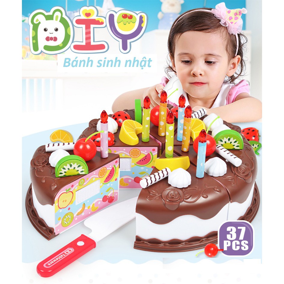 👑👑👑 Bộ đồ chơi bánh sinh nhật 37 chi tiết cho bé
