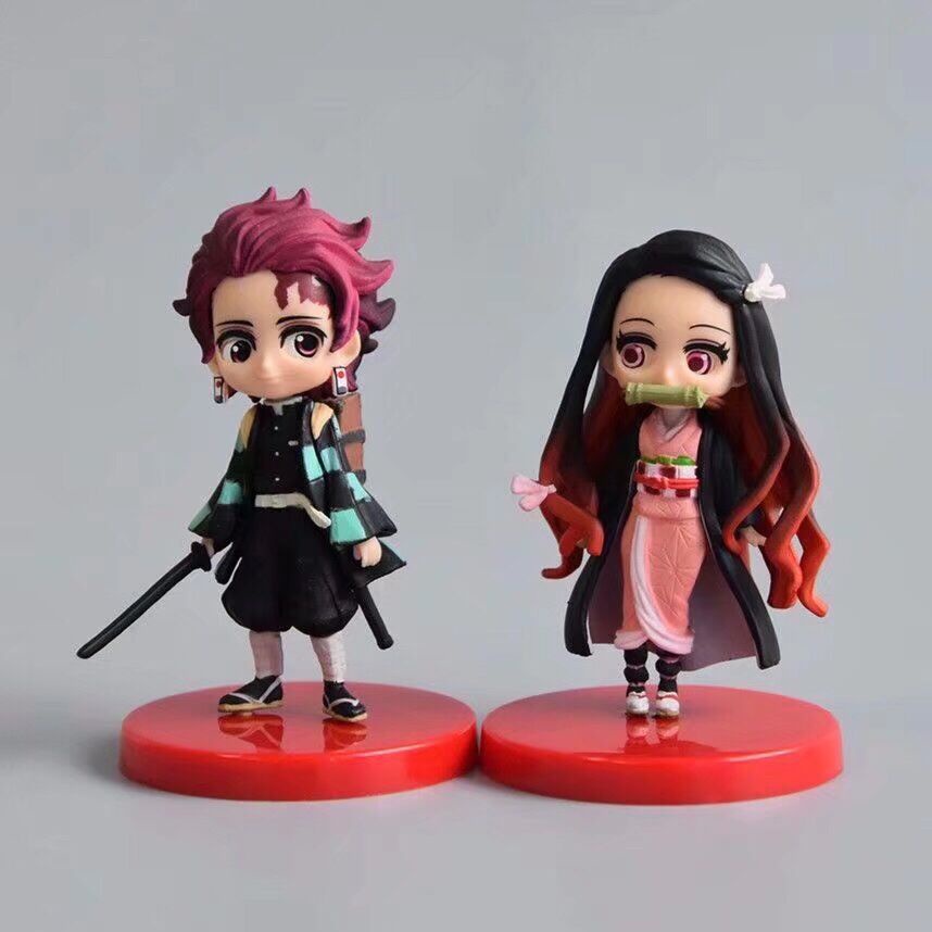 Mô hình Tanjiro Nezuko nhân vật truyện Thanh gươm diệt quỷ chibi - Anime Demon Slayer - Hãng Qposket - 0IV5i