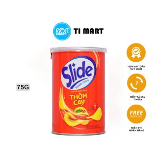 Snack khoai tây Slide vị thơm cay / thịt nướng lon 75g