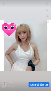 Tóc giả víc thẳng màu vàng kim