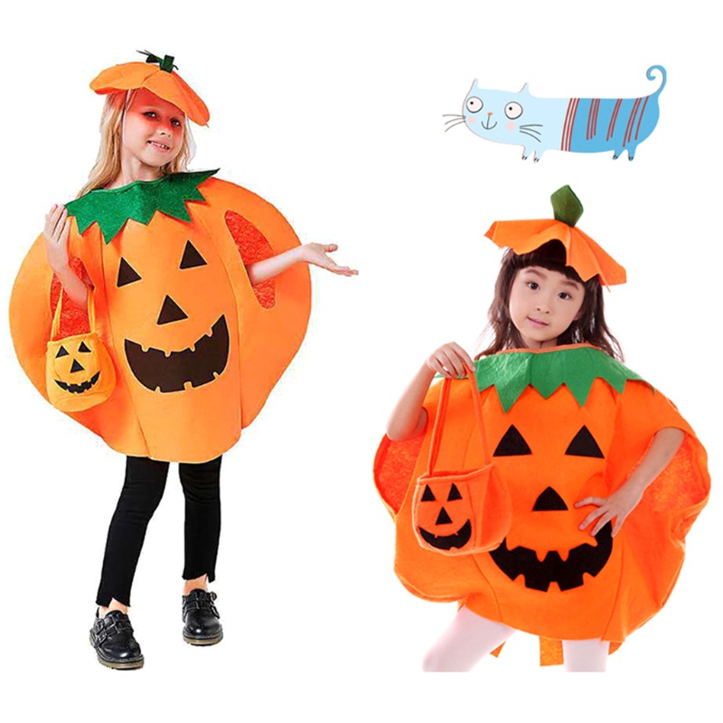 Bộ trang phục bí ngô kèm túi độc đáo cho halloween