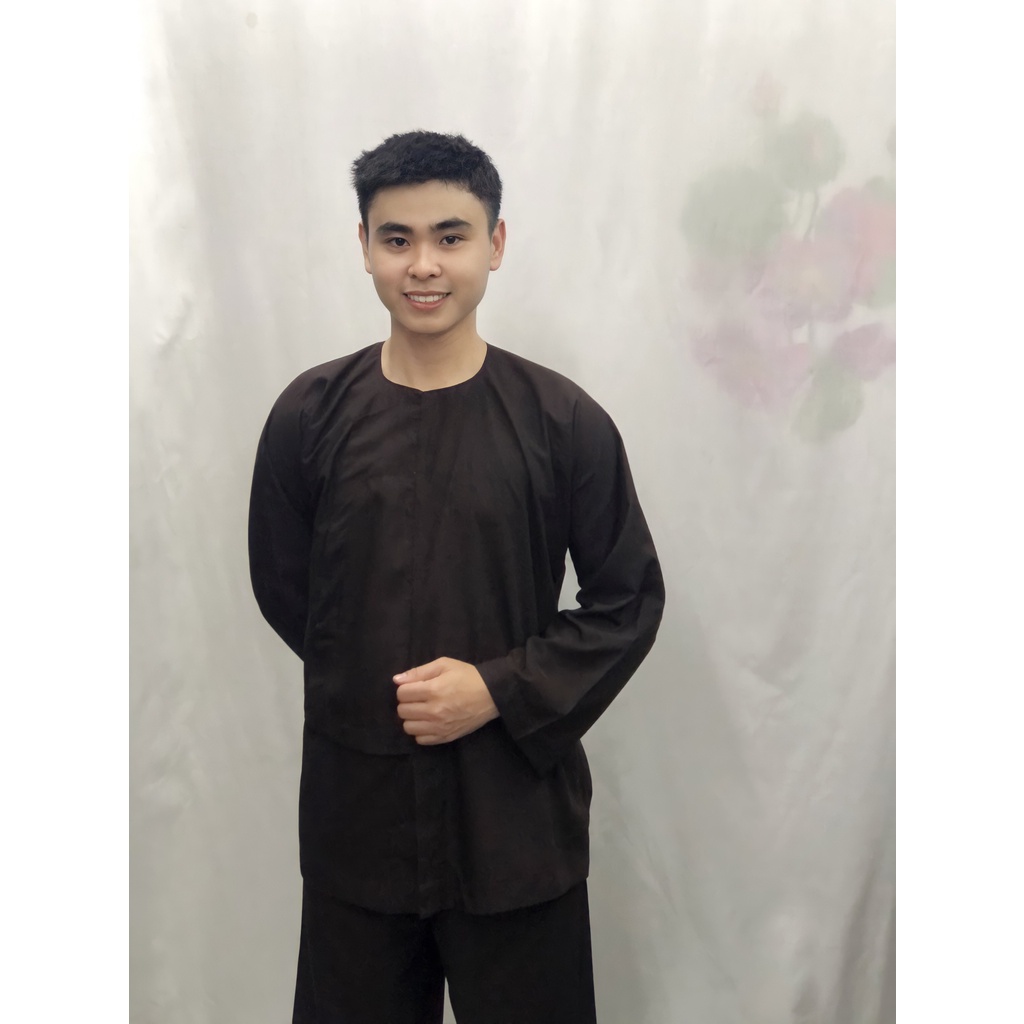 Bộ lam đi chùa cho nam "kiểu vạt khách"