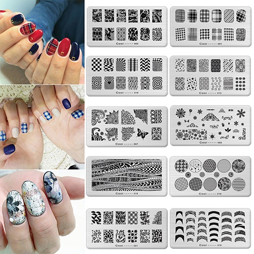 Tấm Khuôn In Hình Trang Trí Móng Tay Nghệ Thuật DIY