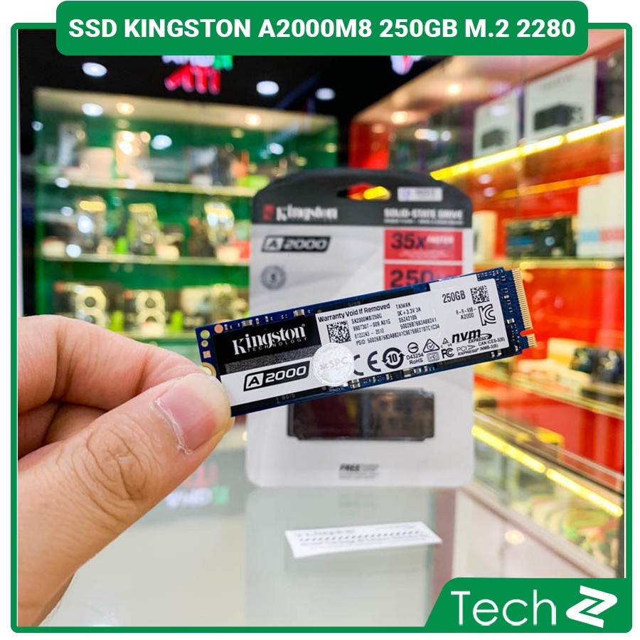 Ổ cứng SSD Kingston A2000M8 250GB M.2 2280 PCIe NVMe Gen 3x4 (Đọc 2000MB/s - Ghi 1000MB/s)