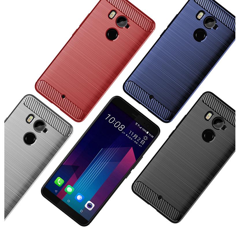 Ốp Điện Thoại Silicon Sợi Carbon Mềm Chống Sốc Chống Va Đập Cho Htc U11 Plus