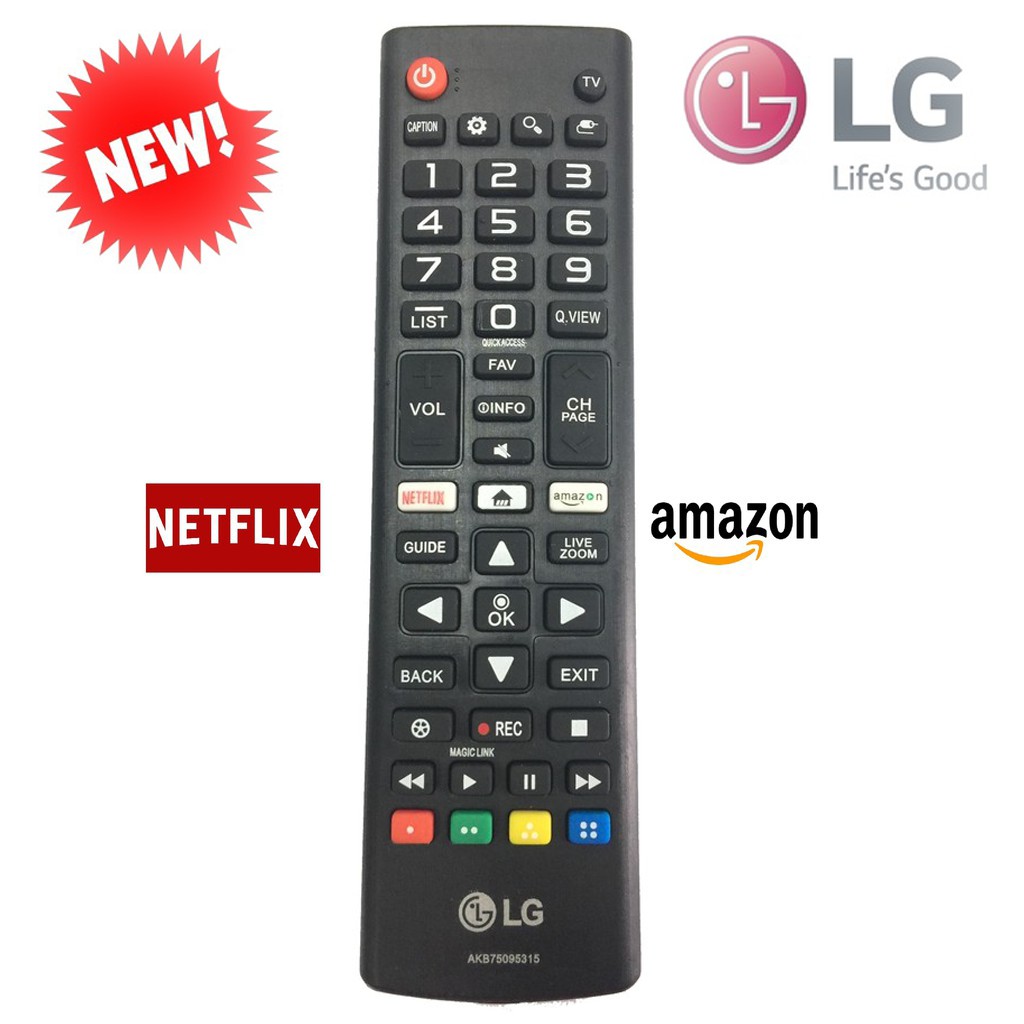 REMOTE ĐIỀU KHIỂN TIVI LG SMART NGẮN Đời Mới NETFLIX-AMAZON Hàng Chuẩn Loại 3 nút trắng Logo LG cao cấp