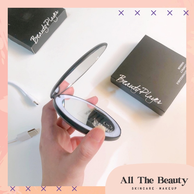Gương Trang Điểm Cầm Tay Tích Hợp Đèn Led Beauty Player