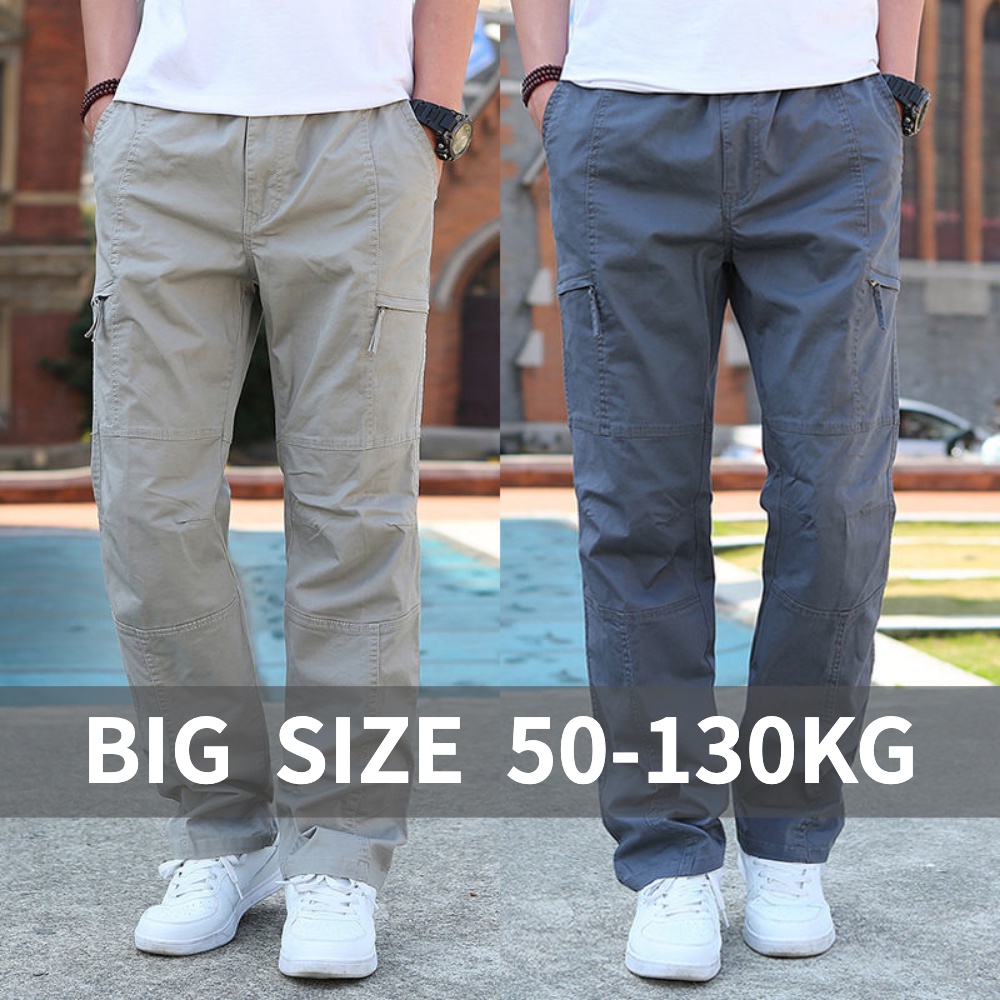 Quần Cotton Mỏng Plus Size Có Túi Cho Nam