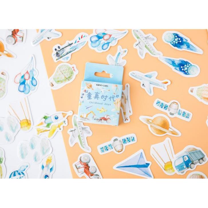 Bộ 46 Sticker Hàn Quốc hoạt hình dán trang trí E34