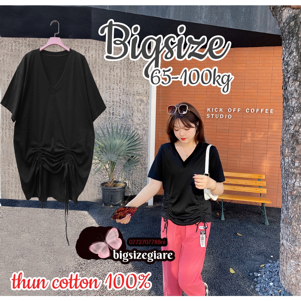 Áo thun 2 dây rút cổ tim Hàn Quốc bigsize nhiều màu