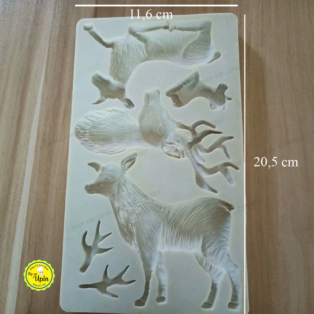 Khuôn silicon hình tuần lộc/ giáng sinh khuôn làm rau câu bánh sinh nhật