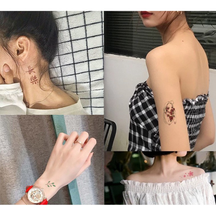 1 Miếng dán hình xăm dán Tattoo - Hình xăm nước mini Tattoo cực đẹp - Giao màu ngẫu nhiên