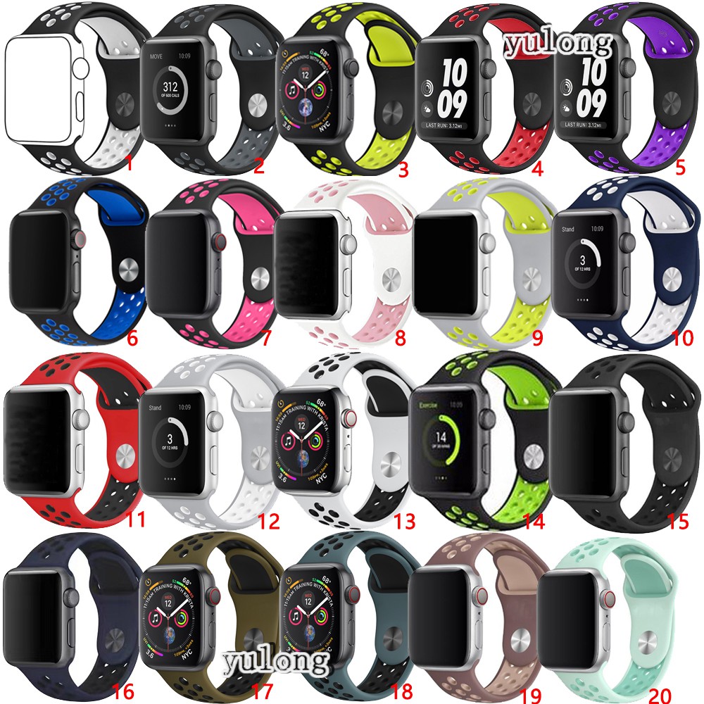 Dây Đeo Thể Thao Bằng Silicone Cho Đồng Hồ Thông Minh iWatch Ultra Series 8 7 6 5 4 3 49mm 45mm 41mm 44mm 40mm