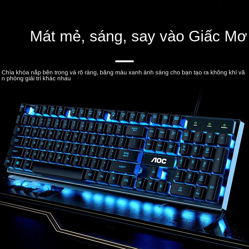 Máy AOC Bàn phím cảm giác tay tính để xách phổ thông có dây USB chơi game phát sáng và bộ chuột | BigBuy360 - bigbuy360.vn