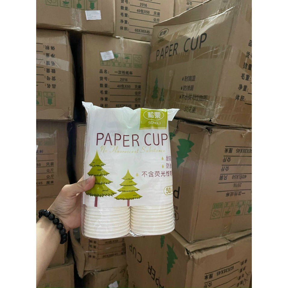 Túi 50 ly, cốc giấy chịu nhiệt 250ml