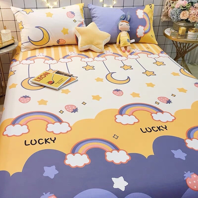 Bộ ga và 2 vỏ gối đầu cotton 100% nhập khẩu cao cấp