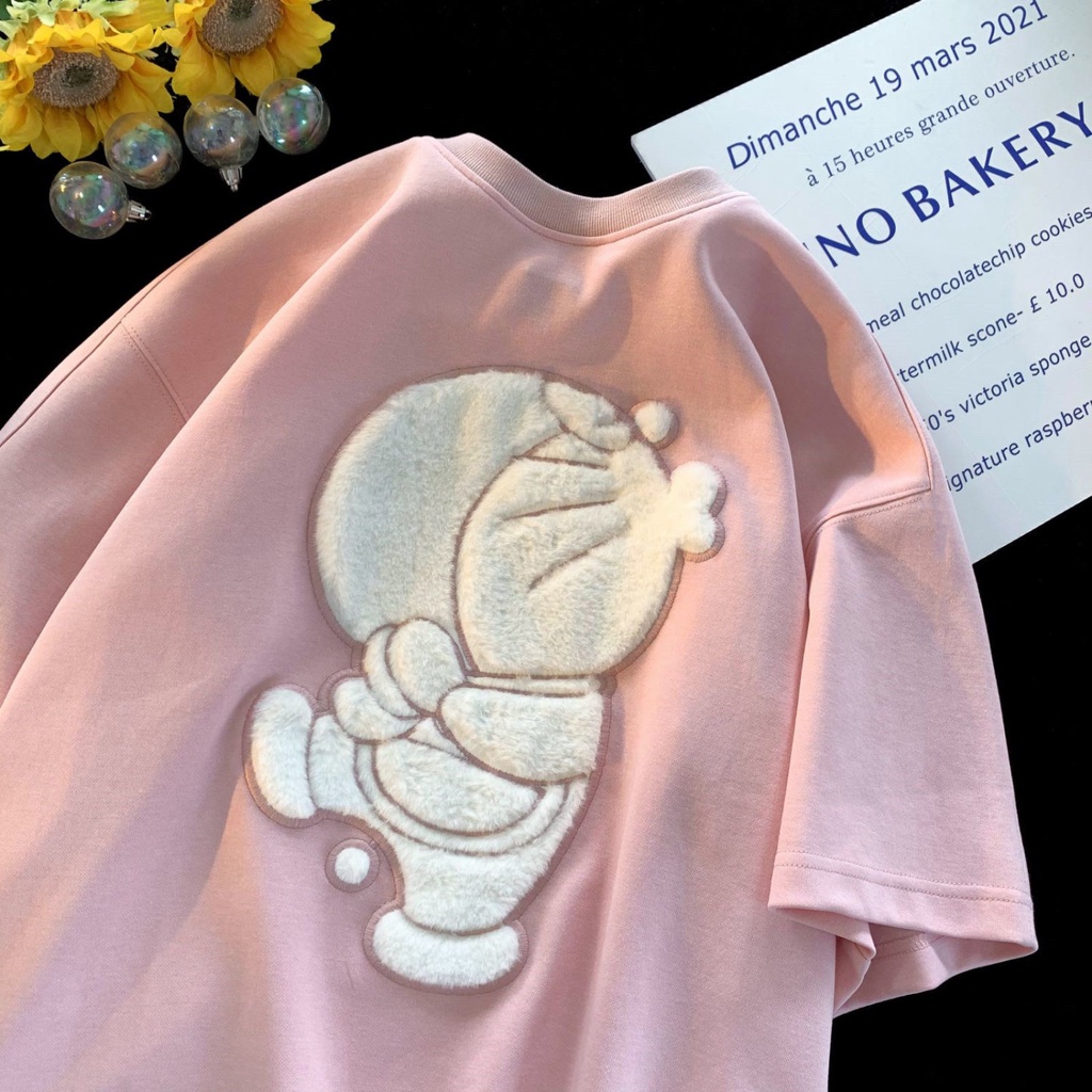 Jiashucheng Áo Thun Nữ Ngắn Tay In Hình Mèo Tinkerbell Thời Trang