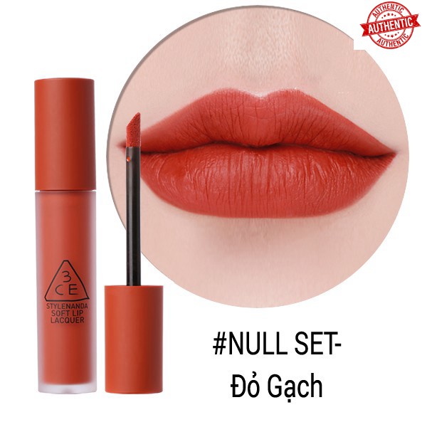 [Mã giảm giá] Son kem lì 3CE Soft Lip Lacquer #Null Set