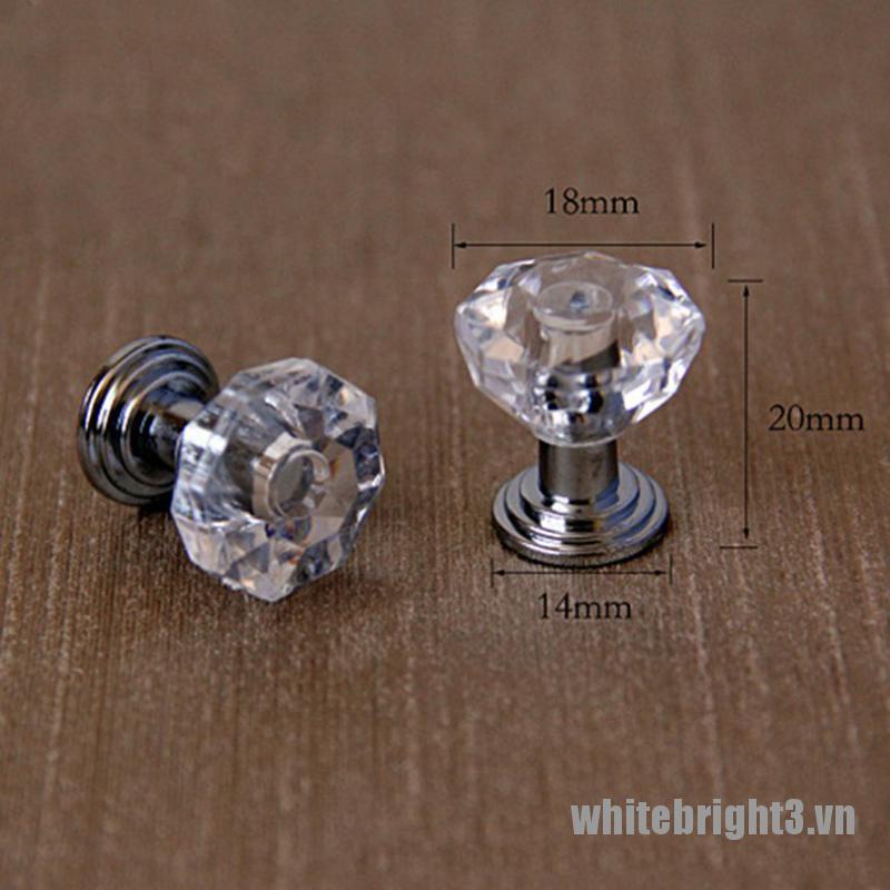 Bộ 10 Tay Cầm Pha Lê Acrylic Màu Trắng Dùng Cho Ngăn Kéo / Tủ Chén